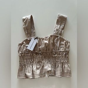 SMOCKED GINGHAM TANK TOP // WE WORE WHAT // SIZE SMALL